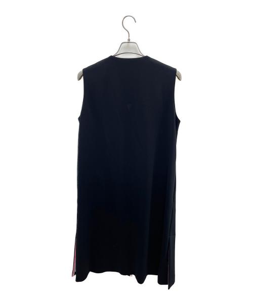 LEONARD FASHION（レオナールファッション）LEONARD FASHION (レオナールファッション) ロングベスト ブラック×ピンク サイズ:40の古着・服飾アイテム