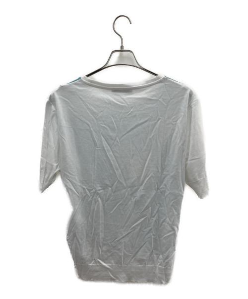 LEONARD PARIS（レオナール パリ）LEONARD PARIS (レオナール パリ) 半袖カットソー ホワイト×グリーン サイズ:XLの古着・服飾アイテム