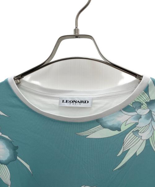 LEONARD PARIS（レオナール パリ）LEONARD PARIS (レオナール パリ) 半袖カットソー ホワイト×グリーン サイズ:XLの古着・服飾アイテム