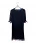 LEONARD FASHION (レオナールファッション) 半袖ワンピース ブラック×パープル サイズ:42：13000円