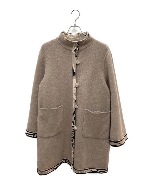 LEONARD FASHION（レオナールファッション）LEONARD FASHION (レオナールファッション) リバーシブルウールコート ベージュ サイズ:42の古着・服飾アイテム