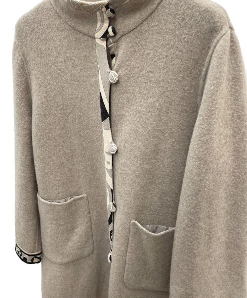 LEONARD FASHION（レオナールファッション）LEONARD FASHION (レオナールファッション) リバーシブルウールコート ベージュ サイズ:42の古着・服飾アイテム