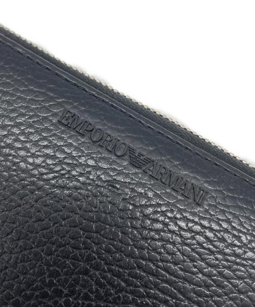 EMPORIO ARMANI（エンポリオ アルマーニ）EMPORIO ARMANI (エンポリオ アルマーニ) ラウンドファスナー長財布 ブラックの古着・服飾アイテム