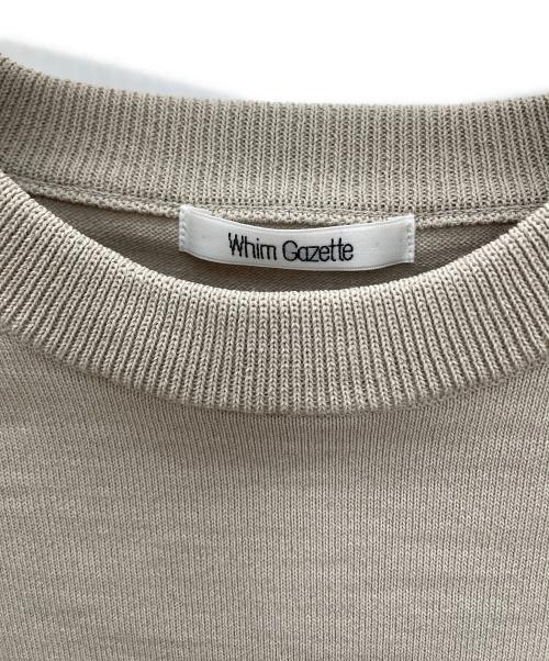Whim Gazette（ウィムガゼット）Whim Gazette (ウィムガゼット) 半袖ニット ベージュ サイズ:Fの古着・服飾アイテム