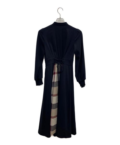 BLUE LABEL CRESTBRIDGE（ブルーレーベルクレストブリッジ）BLUE LABEL CRESTBRIDGE (ブルーレーベルクレストブリッジ) 長袖ワンピース ネイビー サイズ:36の古着・服飾アイテム
