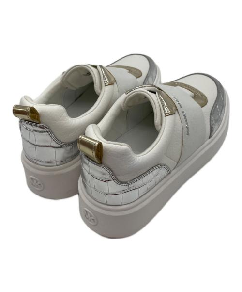 MICHAEL KORS（マイケルコース）MICHAEL KORS (マイケルコース) ミックスミディア スリッポン ホワイト×シルバー サイズ:24cmの古着・服飾アイテム