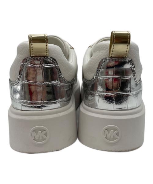 MICHAEL KORS（マイケルコース）MICHAEL KORS (マイケルコース) ミックスミディア スリッポン ホワイト×シルバー サイズ:24cmの古着・服飾アイテム