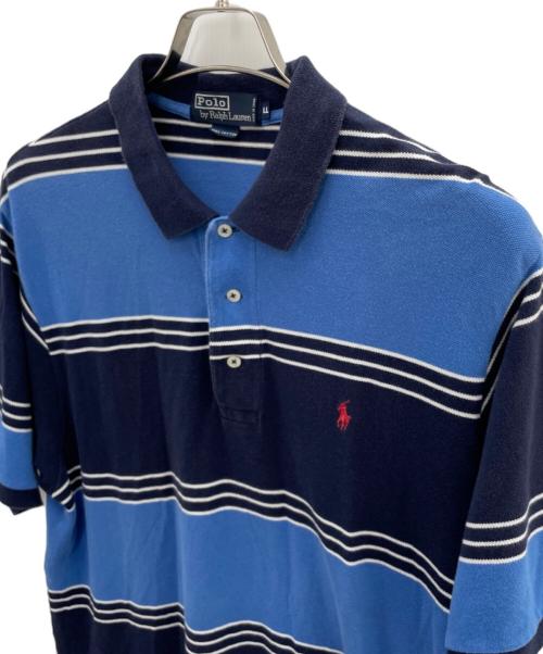 POLO RALPH LAUREN（ポロ・ラルフローレン）POLO RALPH LAUREN (ポロ・ラルフローレン) ポロシャツ ブルー×ネイビー サイズ:XLの古着・服飾アイテム