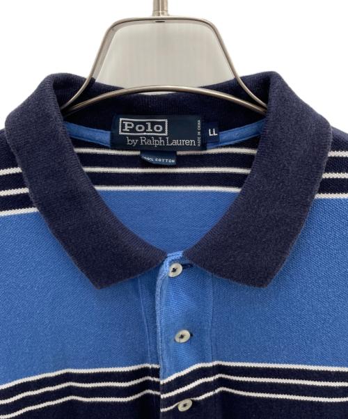 POLO RALPH LAUREN（ポロ・ラルフローレン）POLO RALPH LAUREN (ポロ・ラルフローレン) ポロシャツ ブルー×ネイビー サイズ:XLの古着・服飾アイテム
