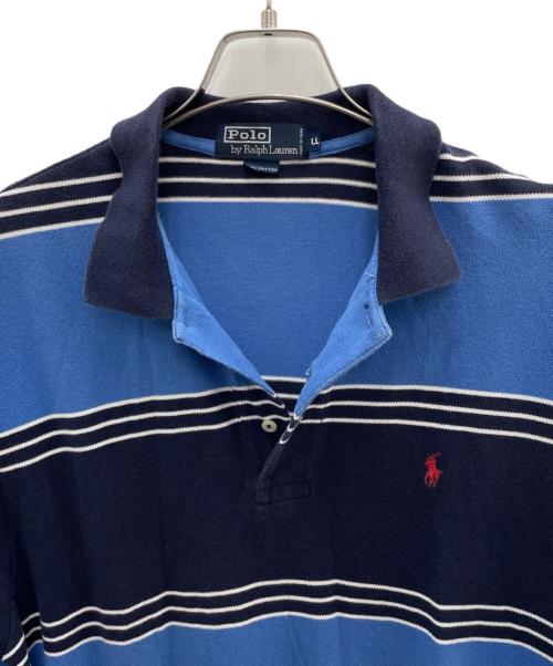 POLO RALPH LAUREN（ポロ・ラルフローレン）POLO RALPH LAUREN (ポロ・ラルフローレン) ポロシャツ ブルー×ネイビー サイズ:XLの古着・服飾アイテム