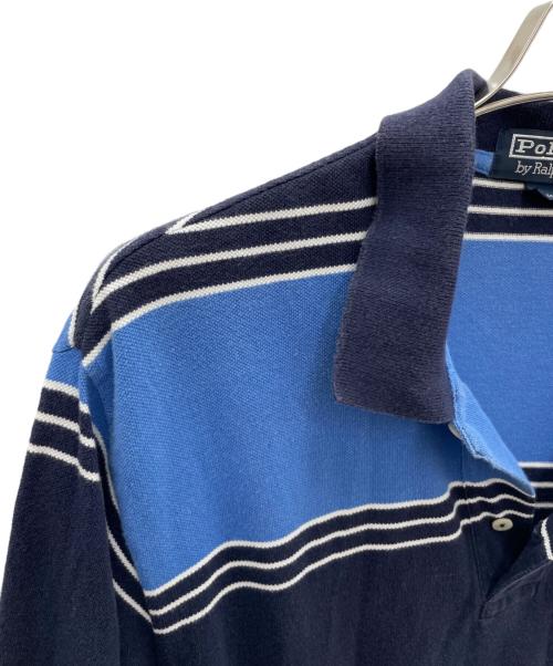 POLO RALPH LAUREN（ポロ・ラルフローレン）POLO RALPH LAUREN (ポロ・ラルフローレン) ポロシャツ ブルー×ネイビー サイズ:XLの古着・服飾アイテム