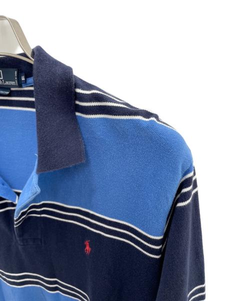 POLO RALPH LAUREN（ポロ・ラルフローレン）POLO RALPH LAUREN (ポロ・ラルフローレン) ポロシャツ ブルー×ネイビー サイズ:XLの古着・服飾アイテム