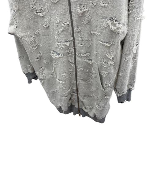 DIESEL（ディーゼル）DIESEL (ディーゼル) ダメージ加工ジップパーカー グレー サイズ:xxsの古着・服飾アイテム