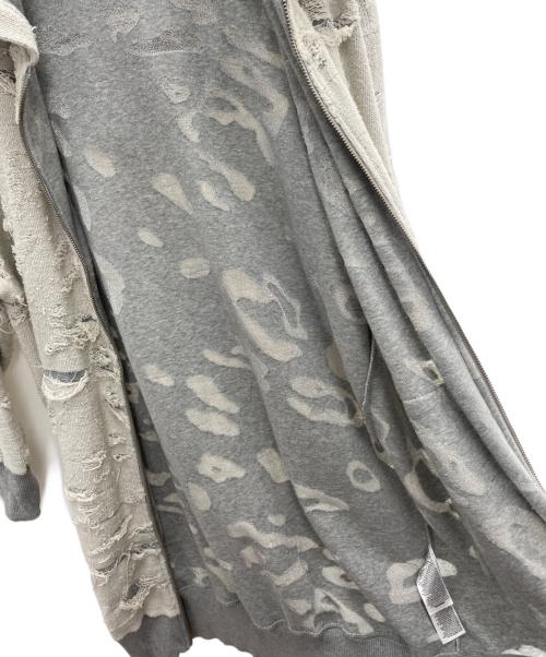 DIESEL（ディーゼル）DIESEL (ディーゼル) ダメージ加工ジップパーカー グレー サイズ:xxsの古着・服飾アイテム