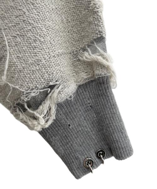 DIESEL（ディーゼル）DIESEL (ディーゼル) ダメージ加工ジップパーカー グレー サイズ:xxsの古着・服飾アイテム
