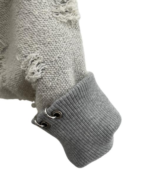 DIESEL（ディーゼル）DIESEL (ディーゼル) ダメージ加工ジップパーカー グレー サイズ:xxsの古着・服飾アイテム