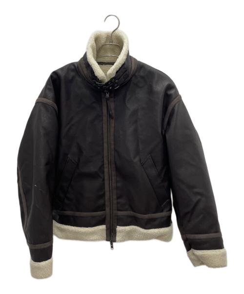 CLEL（クレイル）CLEL (クレイル) リバーシブルフェイクムートンジャケット ブラウン×ベージュ サイズ:Mの古着・服飾アイテム