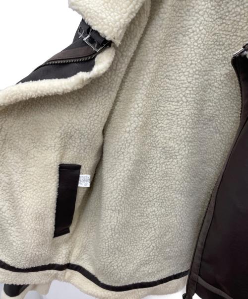 CLEL（クレイル）CLEL (クレイル) リバーシブルフェイクムートンジャケット ブラウン×ベージュ サイズ:Mの古着・服飾アイテム