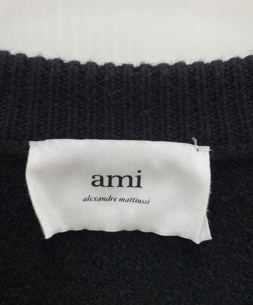 AMI Alexandre Mattiussi（アミアレクサンドルマテュッシ）AMI Alexandre Mattiussi (アミアレクサンドルマテュッシ) ハートロゴクルネックセーター ブラック サイズ:Mの古着・服飾アイテム