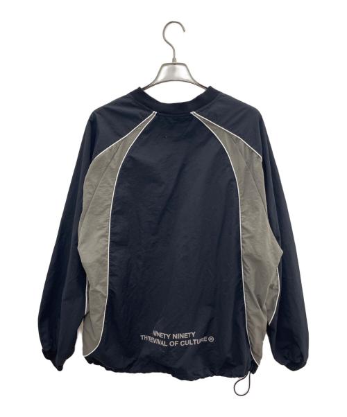 9090（9090）9090 (9090) プルオーバーパーカー ブラック×グレー サイズ:Lの古着・服飾アイテム