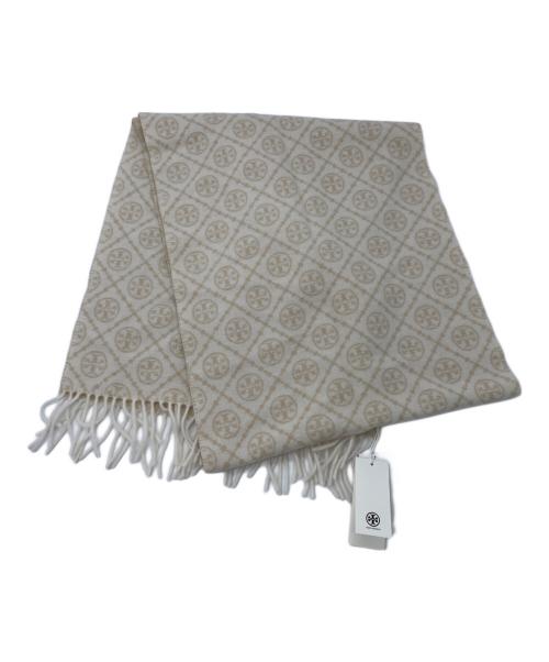 TORY BURCH（トリーバーチ）TORY BURCH (トリーバーチ) Tモノグラム オブロングマフラー アイボリー サイズ:05 未使用品の古着・服飾アイテム