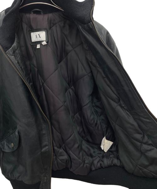 ARMANI EXCHANGE（アルマーニ エクスチェンジ）ARMANI EXCHANGE (アルマーニ エクスチェンジ) レザージャケット ブラック サイズ:Mの古着・服飾アイテム