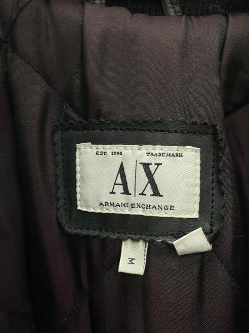 ARMANI EXCHANGE（アルマーニ エクスチェンジ）ARMANI EXCHANGE (アルマーニ エクスチェンジ) レザージャケット ブラック サイズ:Mの古着・服飾アイテム