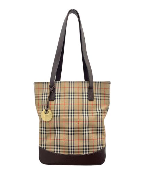 Burberry's（バーバリーズ）Burberry's (バーバリーズ) シャドーホースキャンバストートバッグ ブラウンの古着・服飾アイテム