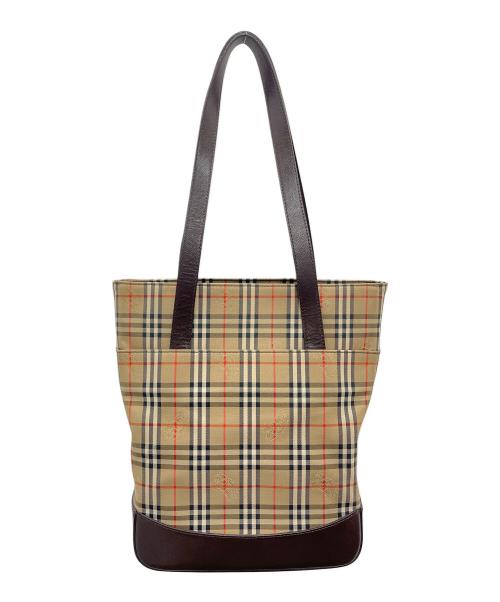 Burberry's（バーバリーズ）Burberry's (バーバリーズ) シャドーホースキャンバストートバッグ ブラウンの古着・服飾アイテム