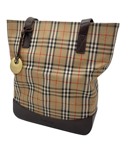 Burberry's（バーバリーズ）Burberry's (バーバリーズ) シャドーホースキャンバストートバッグ ブラウンの古着・服飾アイテム