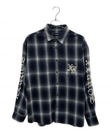 X-LARGE（エクストララージ）の古着「OLD ENGLISH L/S FLANNEL SHIRT」｜ブラック