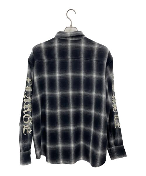 X-LARGE（エクストララージ）X-LARGE (エクストララージ) OLD ENGLISH L/S FLANNEL SHIRT ブラック サイズ:Lの古着・服飾アイテム