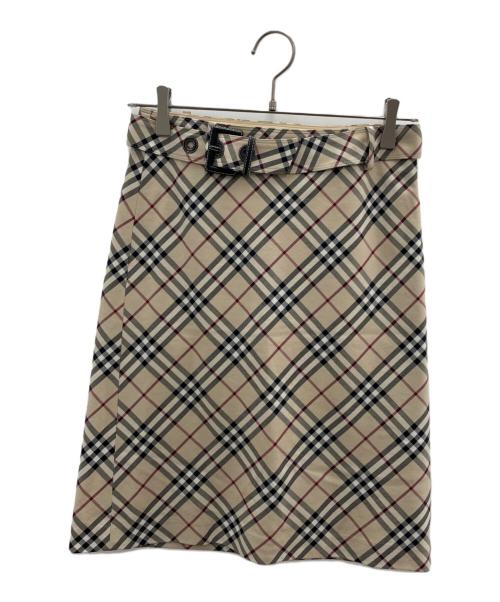 BURBERRY BLUE LABEL（バーバリー ブルー レーベル）BURBERRY BLUE LABEL (バーバリー ブルー レーベル) ノバチェックスカート ブラウン サイズ:36の古着・服飾アイテム