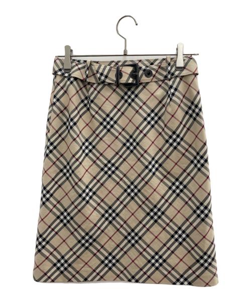 BURBERRY BLUE LABEL（バーバリー ブルー レーベル）BURBERRY BLUE LABEL (バーバリー ブルー レーベル) ノバチェックスカート ブラウン サイズ:36の古着・服飾アイテム