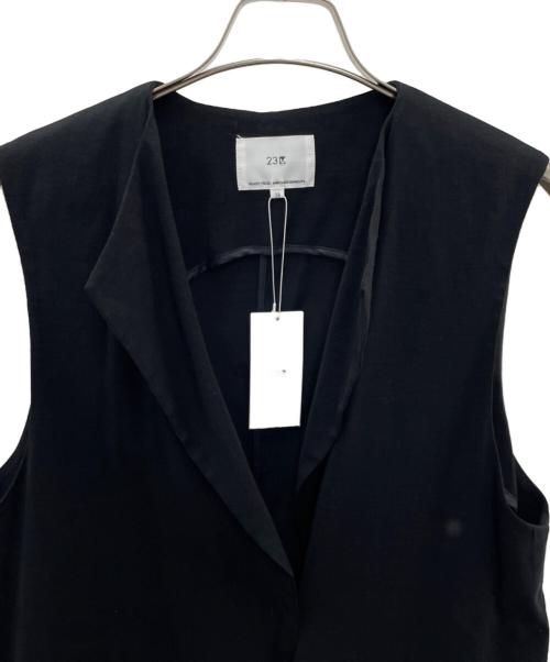 23区（ニジュウサンク）23区 (ニジュウサンク) ロングジレ ブラック サイズ:38 未使用品の古着・服飾アイテム