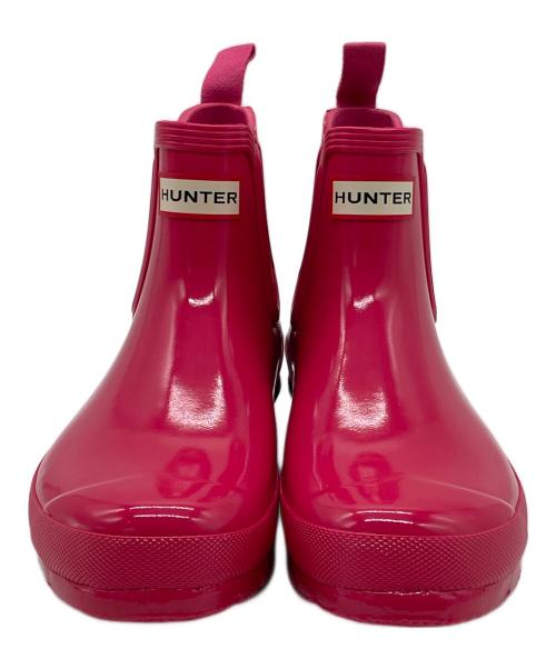 HUNTER（ハンター）HUNTER (ハンター) グロス チェルシー レインブーツ ピンク サイズ:US7 未使用品の古着・服飾アイテム