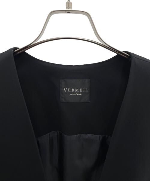 VERMEIL par iena（ヴェルメイユ パー イエナ）VERMEIL par iena (ヴェルメイユ パー イエナ) ダブルクロスストレッチベスト ブラック サイズ:Fの古着・服飾アイテム
