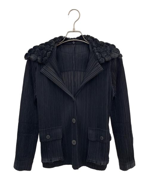 PLEATS PLEASE（プリーツプリーズ）PLEATS PLEASE (プリーツプリーズ) プリーツジャケット ブラック サイズ:3の古着・服飾アイテム
