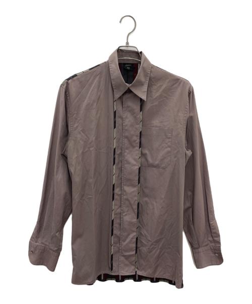 Jean Paul Gaultier homme（ジャンポールゴルチェオム）Jean Paul Gaultier homme (ジャンポールゴルチェオム) 長袖シャツ パープル×ベージュ サイズ:48の古着・服飾アイテム