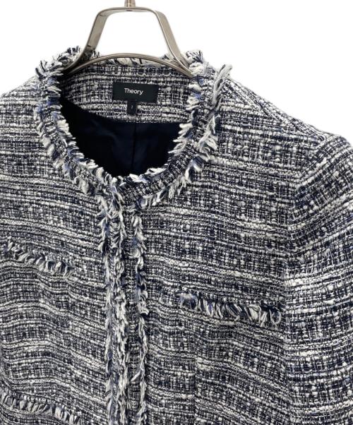 theory（セオリー）theory (セオリー) ツイードジャケット ネイビー サイズ:2の古着・服飾アイテム