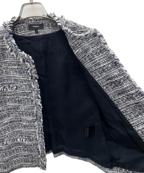 theory（セオリー）theory (セオリー) ツイードジャケット ネイビー サイズ:2の古着・服飾アイテム