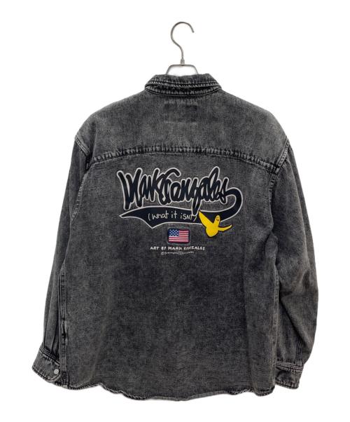 MARK GONZALES（マーク・ゴンザレス）MARK GONZALES (マーク・ゴンザレス) デニムジャケット ブラック サイズ:Lの古着・服飾アイテム