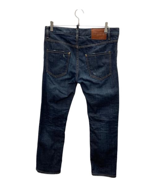DSQUARED2（ディースクエアード）DSQUARED2 (ディースクエアード) ダメージ加工デニムパンツ ネイビー サイズ:40の古着・服飾アイテム