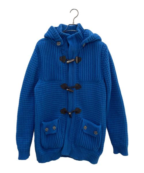 Bark（バーク）Bark (バーク) ニットダッフルコート ブルー サイズ:Lの古着・服飾アイテム