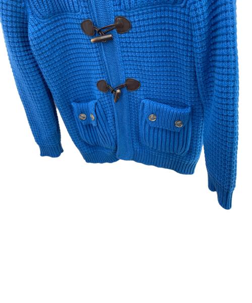Bark（バーク）Bark (バーク) ニットダッフルコート ブルー サイズ:Lの古着・服飾アイテム