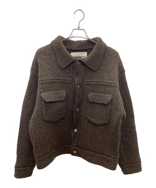 NKNIT（ンニット）NKNIT (ンニット) ニットジャケット ブラウン サイズ:Lの古着・服飾アイテム