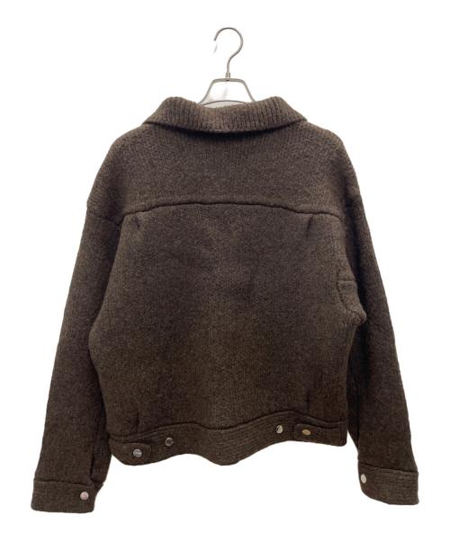 NKNIT（ンニット）NKNIT (ンニット) ニットジャケット ブラウン サイズ:Lの古着・服飾アイテム