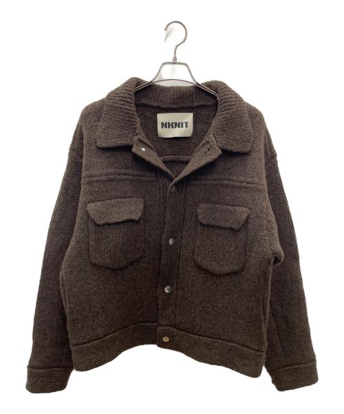 NKNIT（ンニット）NKNIT (ンニット) ニットジャケット ブラウン サイズ:Lの古着・服飾アイテム