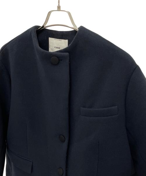 forme（フォルメ）forme (フォルメ) ノーカラージャケット ネイビー サイズ:Fの古着・服飾アイテム