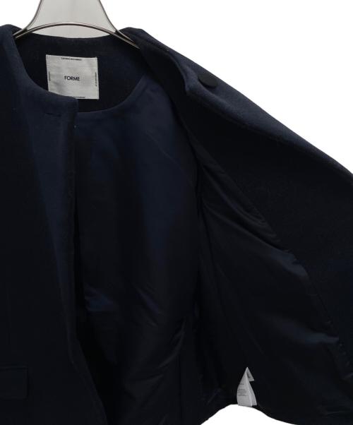 forme（フォルメ）forme (フォルメ) ノーカラージャケット ネイビー サイズ:Fの古着・服飾アイテム